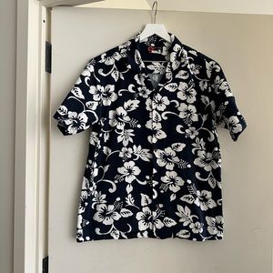 Hawaiian Floral Button Down Shirt